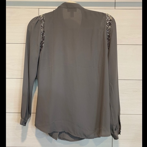 Gray Button Up Blouse - Picture 2 of 2
